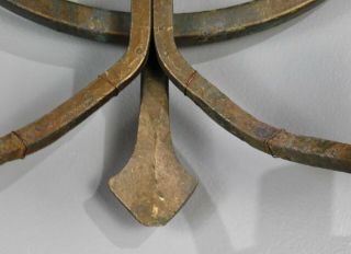Antique Mission Gothic Celtic Iron Cross Life Circle Altar Candle Wall Sconce 9