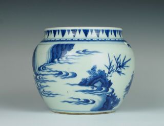 Fine & rare Chinese Transitional porcelain potiche with figures,  Chongzhen 1640 5