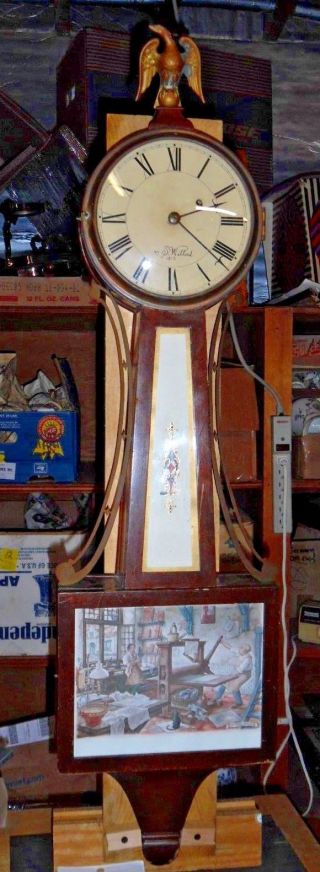 Antique Banjo Clock - Face Reads S.  Willard