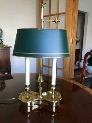 French Style Sedgefield By Adams Two Light Brass Bouillotte Lamp