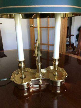 French Style Sedgefield by Adams Two Light Brass Bouillotte Lamp 2