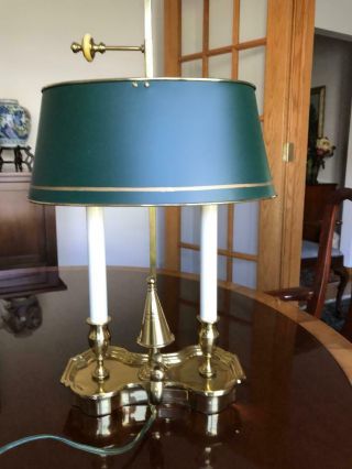 French Style Sedgefield by Adams Two Light Brass Bouillotte Lamp 9