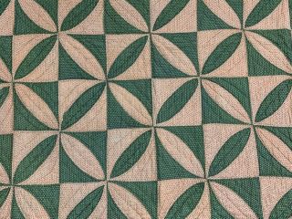 Antique PA c 1890s Rob Peter Pay Paul QUILT Green Brown 3