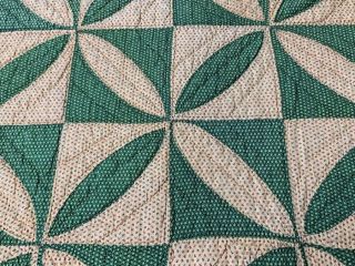 Antique PA c 1890s Rob Peter Pay Paul QUILT Green Brown 5