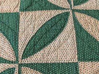 Antique PA c 1890s Rob Peter Pay Paul QUILT Green Brown 6