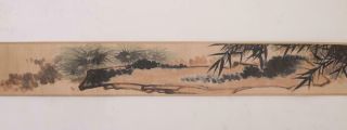 Pan Tianshou Signed Old Chinese Hand Painted Calligraphy Scroll w/Bird 2