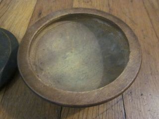 Antique Wood Wooden Treen Lidded Bowl Great Patina AAFA Primitive Farmhouse 4