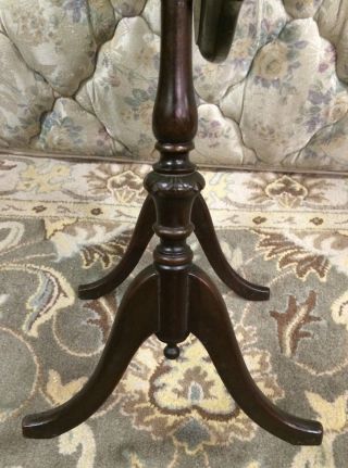 ANTIQUE ENGLISH FLAME MAHOGANY CARVED SMALL TILT TOP TEA COFFEE SIDE TABLE 8