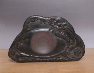 Shunzhi Signed For Back Old Large Chinese Duan Inkstone Inkslab W/dragon