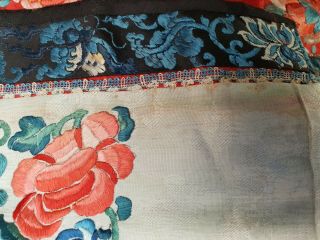 A antique embroidered red silk Chinese robe 6