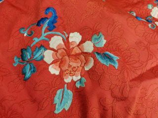 A antique embroidered red silk Chinese robe 7