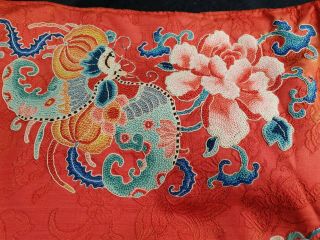 A antique embroidered red silk Chinese robe 9