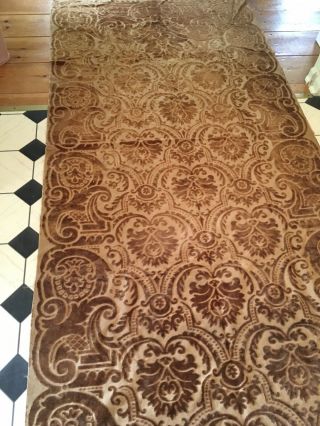 Gorgeous Cut Velvet Fabric Victorian Textile Table Runner 1880s D