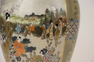 Fine 38,  5 cm / 15.  4 inch Large Satsuma Vase,  Meiji Kinkozan/Ryozan ? 19thC 6