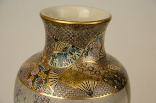 Fine 38,  5 cm / 15.  4 inch Large Satsuma Vase,  Meiji Kinkozan/Ryozan ? 19thC 8