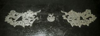 Antique Chinese 19th Century LACQUER TEA TRAY - FLOATING SILVER DRAGONS Japanese 6