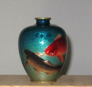 VERY RARE OGASAWARA SHUZO Signed Meiji Japanese Ginbari Cloisonne Vase 2