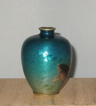 VERY RARE OGASAWARA SHUZO Signed Meiji Japanese Ginbari Cloisonne Vase 4