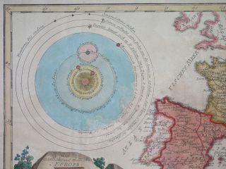 1791 MAP ASTRONOMY SOLAR SYSTEM COPERNICUS EUROPE ITALY GERMANY SPAIN 2