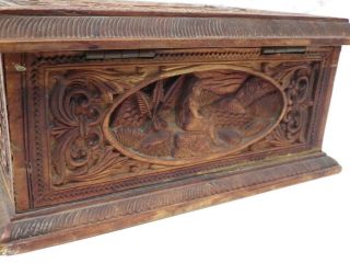 ANTIQUE ANGLO - INDIAN CARVED SANDALWOOD BOX GOVERNMENT OF MYSORE OIL FACTORIES 9