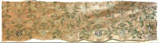 Rare 18th C.  French Beauvais (crewel) Wool Embroidered Valance (2751)