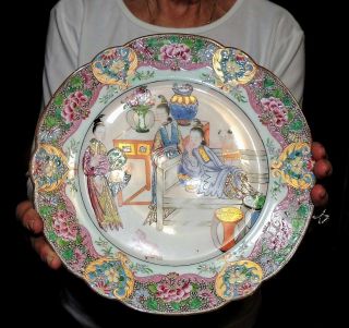 Rare 19th C.  Samson Of Paris Porcelain Plate After 18th C.  Chinese Famille Rose
