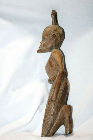 Vintage Old Elderly African Tribal Figure Carved Solid Wood African Statue