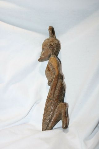 Vintage Old Elderly AFRICAN Tribal Figure carved solid wood african statue 9