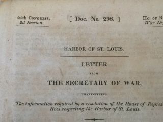 Robert E.  Lee ' s St.  Louis Harbor map of 1837.  Plus1838 Diagram map of Mo. 11