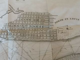 Robert E.  Lee ' s St.  Louis Harbor map of 1837.  Plus1838 Diagram map of Mo. 2