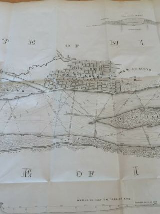 Robert E.  Lee ' s St.  Louis Harbor map of 1837.  Plus1838 Diagram map of Mo. 4