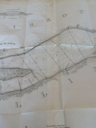 Robert E.  Lee ' s St.  Louis Harbor map of 1837.  Plus1838 Diagram map of Mo. 5