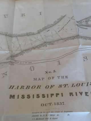 Robert E.  Lee ' s St.  Louis Harbor map of 1837.  Plus1838 Diagram map of Mo. 6