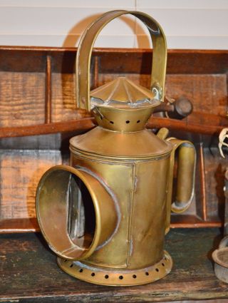 Antique Copper Brass Lantern Miner 