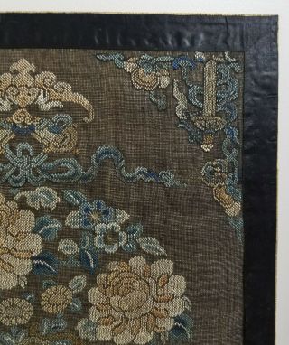 Antique Chinese Embroidered Silk Robe Panel Gauze Summer Ikebana Embroidery 4