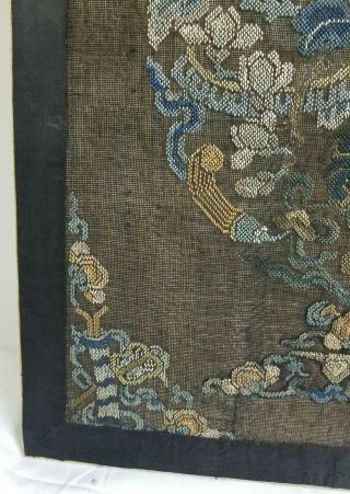 Antique Chinese Embroidered Silk Robe Panel Gauze Summer Ikebana Embroidery 6