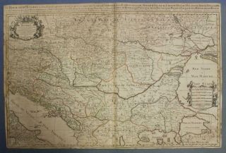 Hungary & Balkan Countries 1696 Sanson & Jaillot Unusual Large Antique Map