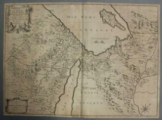 Holy Land Isreal Arabia Middle East Egypt 1693 Michalet Unusual Antique Map