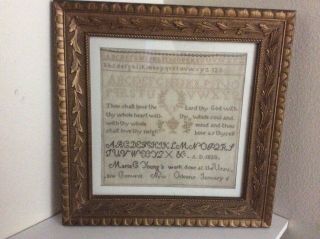 1820 Antique Embroidery Sampler By Maria Young At Ursuline Convent Orleans