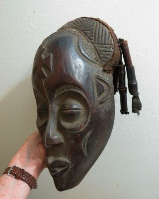 African Hand Carved Older Wood Mask With Great Detail 2