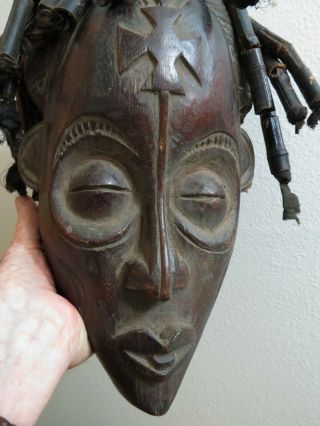 African Hand Carved Older Wood Mask With Great Detail 8