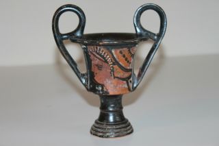 Good Quality Ancient Greek Pottery Red Figure Kantharos 4th Century Bc