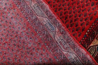 One - of - a - Kind Geometric 16 ' LONG RUNNER Hamadan Oriental Hand - Made Scarlet Rug 12