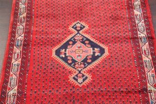One - of - a - Kind Geometric 16 ' LONG RUNNER Hamadan Oriental Hand - Made Scarlet Rug 4
