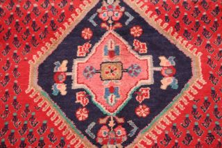 One - of - a - Kind Geometric 16 ' LONG RUNNER Hamadan Oriental Hand - Made Scarlet Rug 9