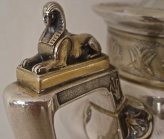 GORHAM PARCEL GILT STERLING FIGURAL 3D SPHINX PHAROH EGYPTIAN TEA SET 4