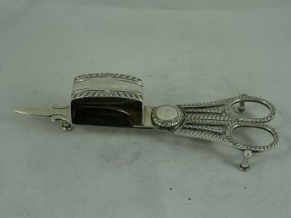 Quality Pair,  George Iii Silver Snuffer Scissors,  1820,  114gm