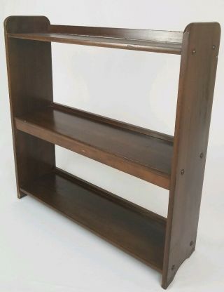 Mid - Century Wood Bookcase Book Shelf Table Cabinet Display Stand Vintage 27 1/2 "