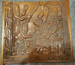 Wood Picture Hand Carved - African Art From Benin