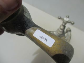 French Antique Chromed Brass Taps Sink Basin Vintage Old Nickel Paris 12